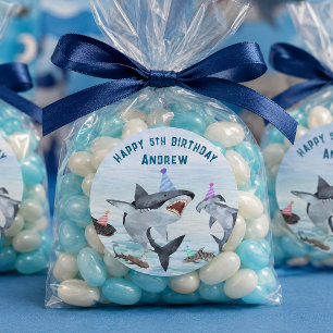 Autocollants pour fête d'anniversaire de requin da
