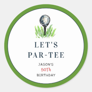 Autocollants pour fête d'anniversaire Golf PAR- TE