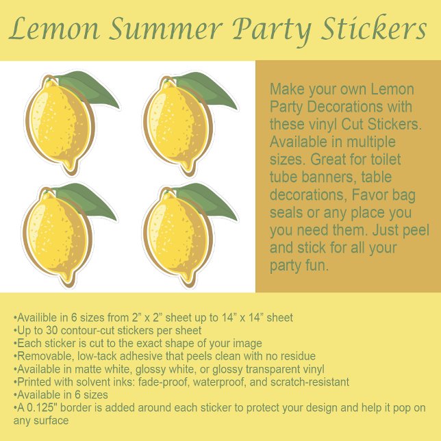 Autocollants pour fête d'été au citron (Créateur téléchargé)