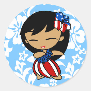 Autocollants pour filles Aloha Honeys Patriotic Hu