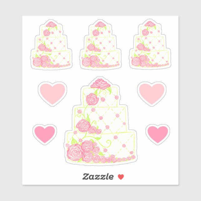 Autocollants pour gâteau de mariage (Feuille)