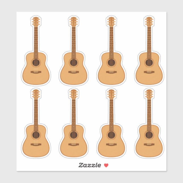 Autocollants pour guitare acoustique mignons (Feuille)