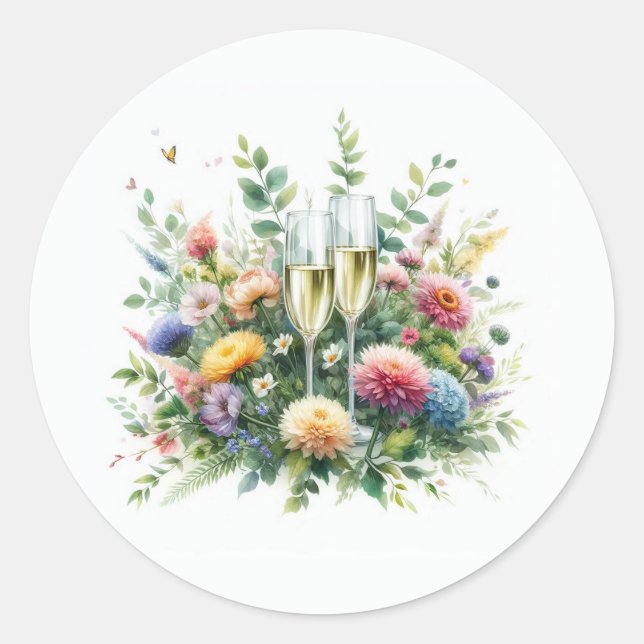 Autocollants pour Jardin de Champagne Floral (Devant)
