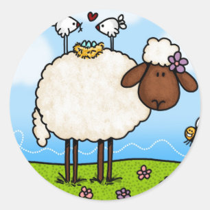 autocollants pour moutons de printemps