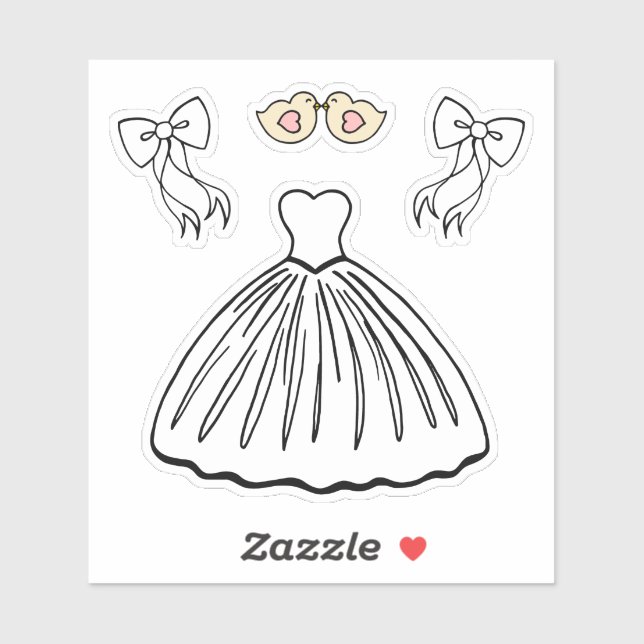 Autocollants pour robe de mariée  (Feuille)