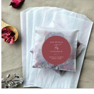 Autocollants pour sac de pétales de mariage rose r