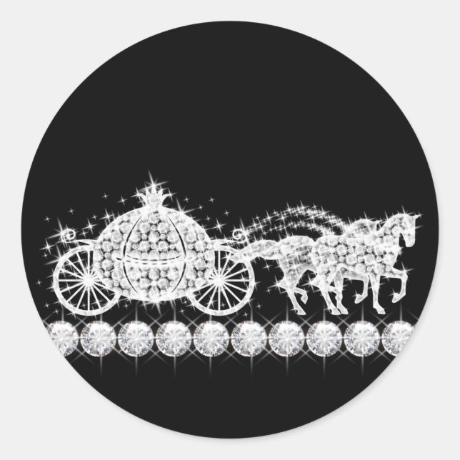 Autocollants Princesse Calèche Diamant Élégante (Devant)