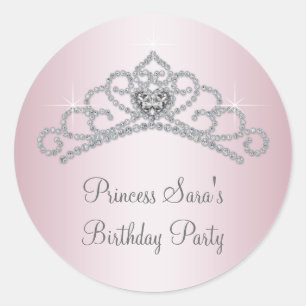 Autocollants Princesse Rose Couronne Rose