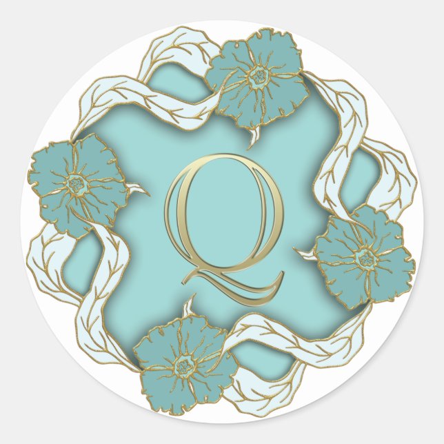 autocollants Q initiaux monogramme (Devant)