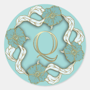 autocollants Q initiaux monogramme