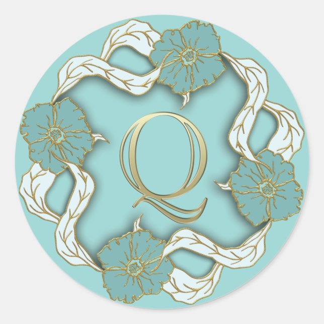 autocollants Q initiaux monogramme (Devant)