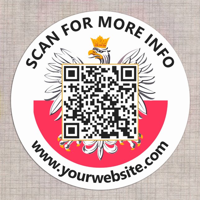 Autocollants QR Code Modernes Pologne, Drapeau Pol (Créateur téléchargé)