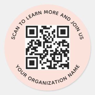 Autocollants QR Code Rond de 3 Pouces Entreprise P