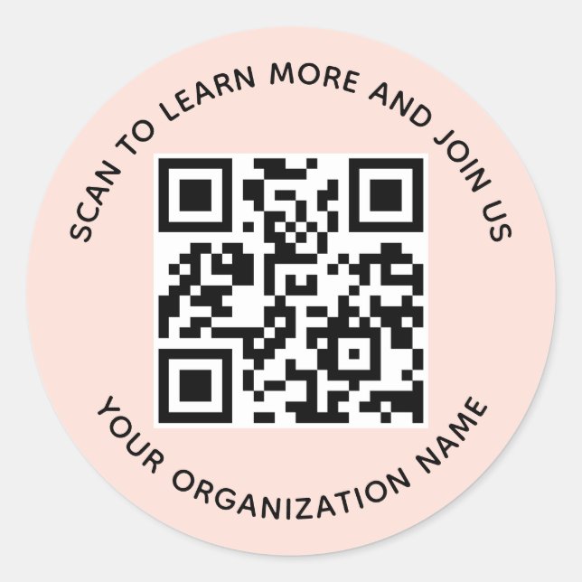 Autocollants QR Code Rond de 3 Pouces Entreprise P (Devant)