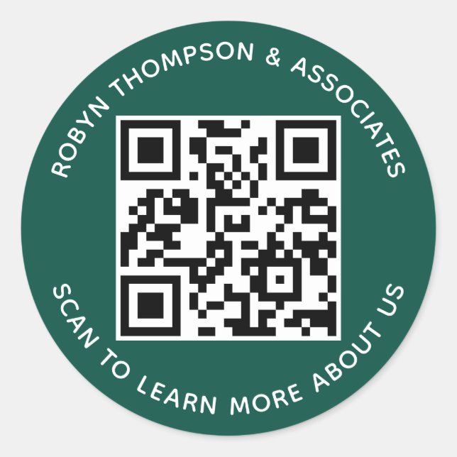 Autocollants QR Code Verts Personnalisés Nom Comme (Devant)