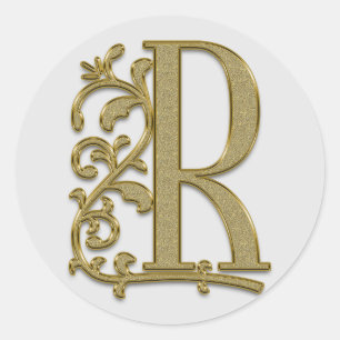 autocollants R initiaux monogramme