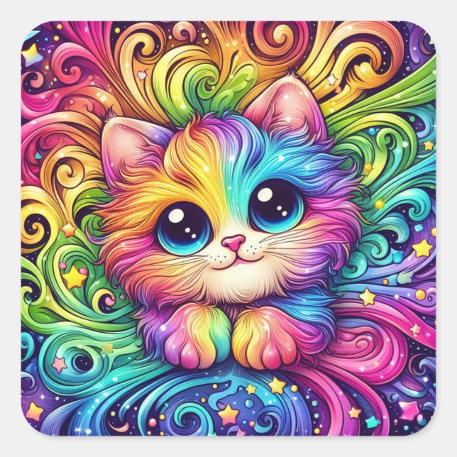 Autocollants Rainbow Kitten (Devant)