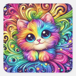 Autocollants Rainbow Kitten