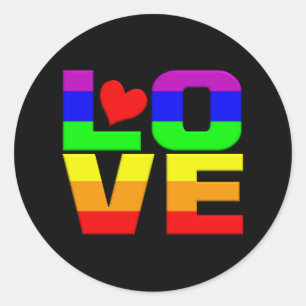 Autocollants Rainbow Love