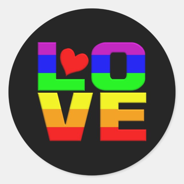 Autocollants Rainbow Love (Devant)