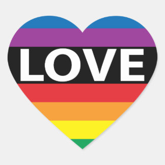 Autocollants Rainbow Love Heart, LBGT