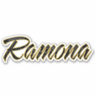 Autocollants Ramona black gold lettering