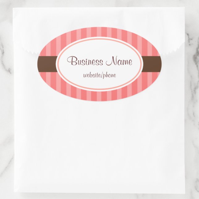 Autocollants rayés bonbons rose (Sac)