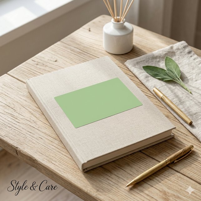 Autocollants Rectangle Vert Sauge Uni (Solid Sage Green Rectangle Stickers)