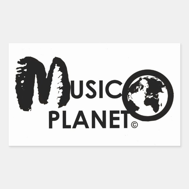 AUTOCOLLANTS RECTANGULAIRES MUSIC PLANET (Devant)