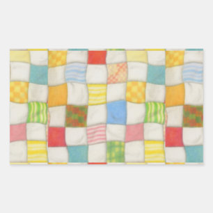 Autocollants rectangulaires pour patchwork fou