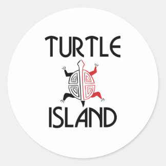 Autocollants Red/Black Turtle Island (ronds)