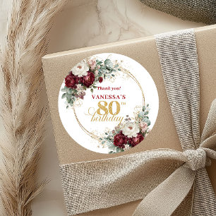 Autocollants Refined Blush Burgundy 80e Anniversai