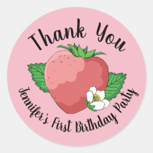 Autocollants réglables fraise fête d'anniversaire