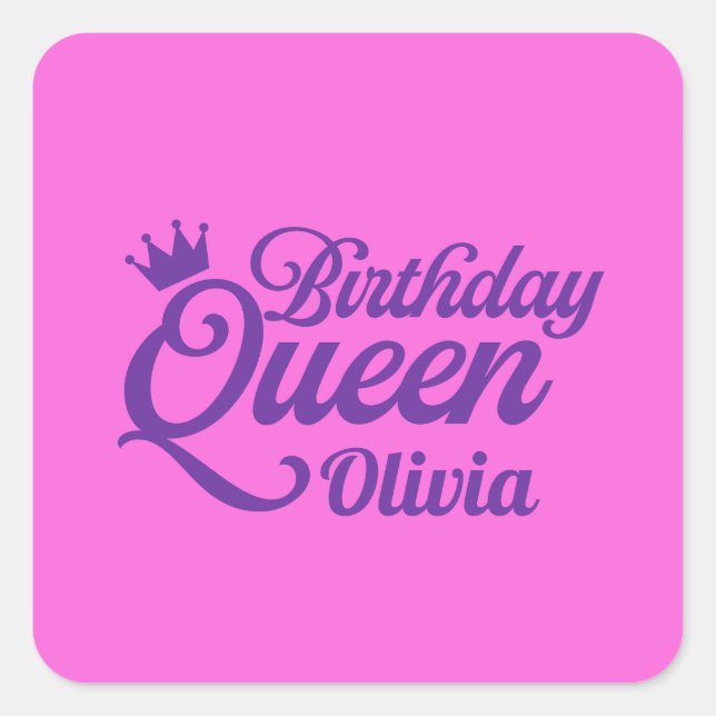 Autocollants Reine d'anniversaire (Devant)
