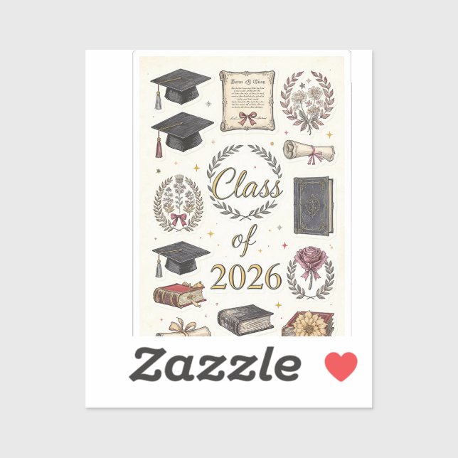 Autocollants remise des diplômes 2026 (Feuille)