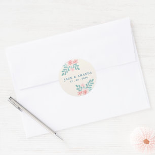 Autocollants Retro de mariage rose