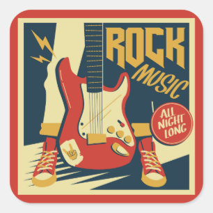 Autocollants Retro Rock Music