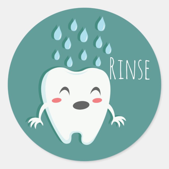 Autocollants Rincer Dentiste (feuille de 20) (Devant)