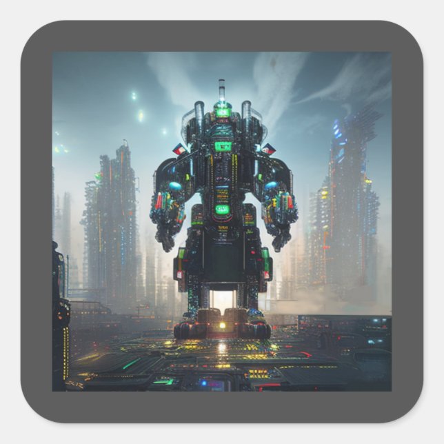 Autocollants Robot 4 carré (Devant)