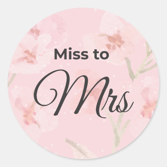 Autocollants Rondes Miss to Mrs, Format : Feuille  (Devant)
