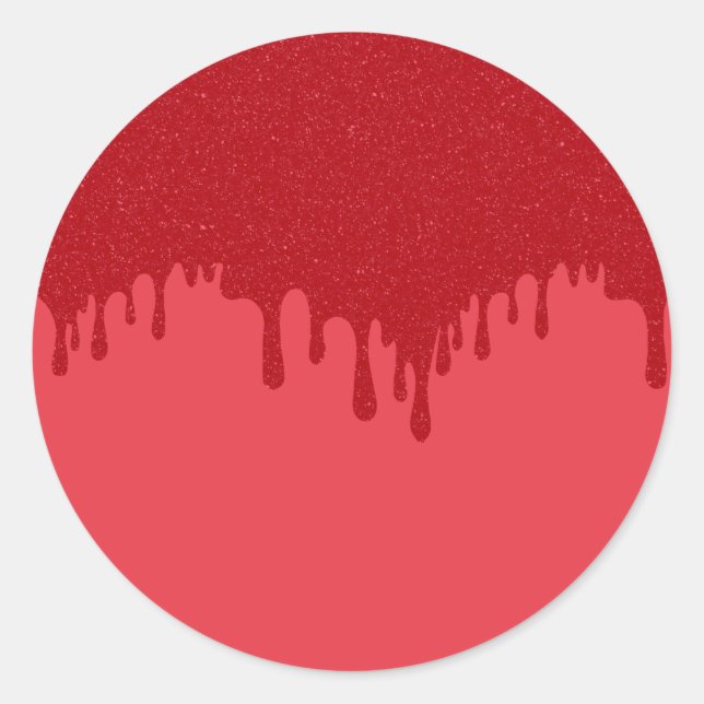 Autocollants Ronds à Effet de Coulure Rouge Tomate (Devant)