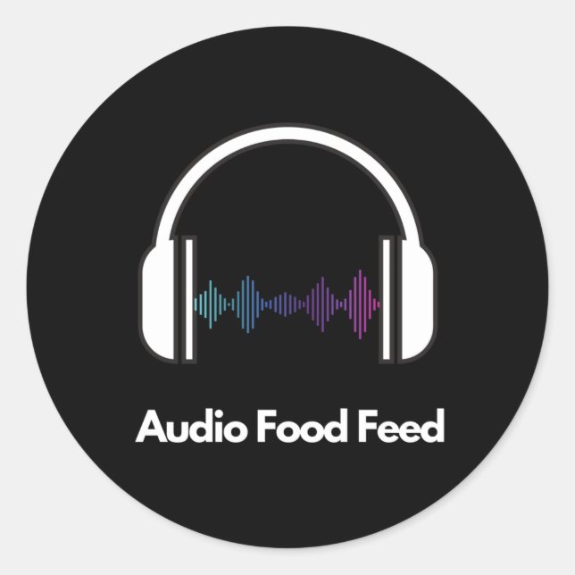Autocollants ronds Audio Food Feed  (Devant)