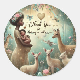 Autocollants ronds baby shower Stickers Merci
