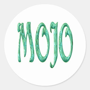 Autocollants ronds blancs mojo