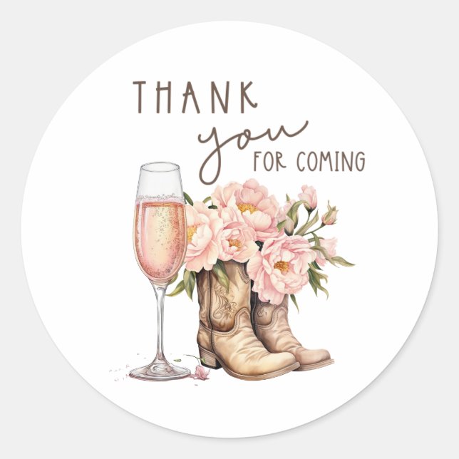 Autocollants ronds Boots and Bubbly (Devant)