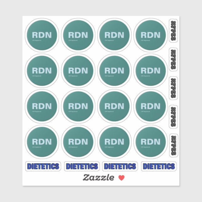 Autocollants ronds certifiés RDN 16 (Feuille)