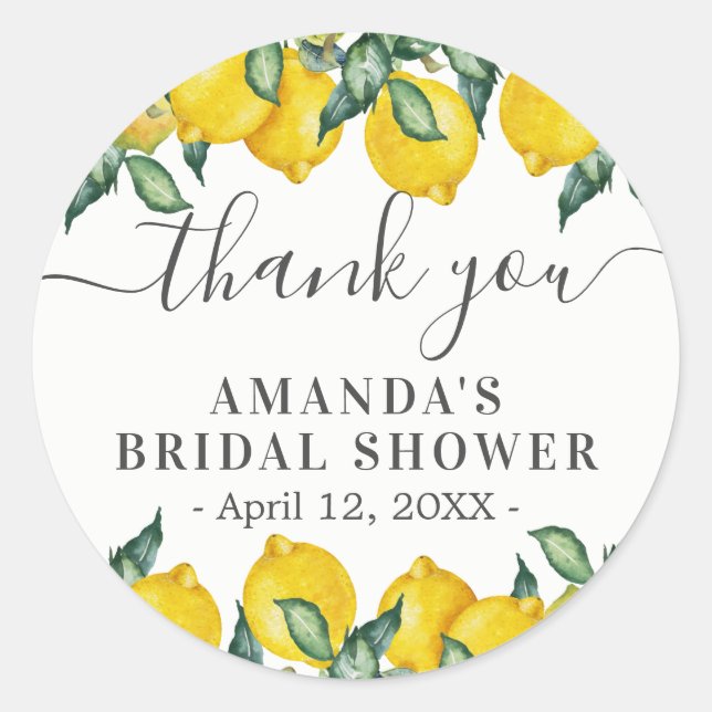 Autocollants ronds classiques Citrons Merci (Devant)