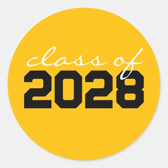 Autocollants ronds classiques de graduation jaune  (Matching Envelopes, Return Address Labels & Envelope Seals)