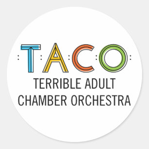 autocollants ronds classiques de TACO de 1 1/2"