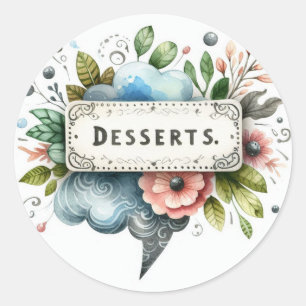 Autocollants ronds classiques (Desserts)